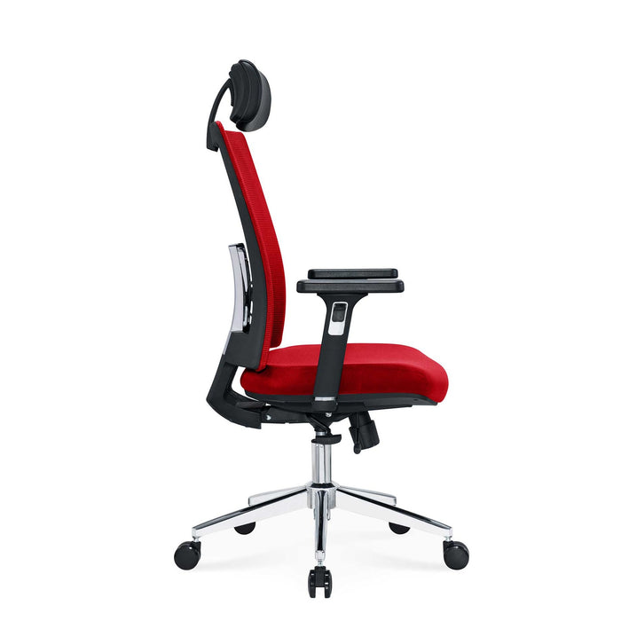 RFG Luxe Chrome HB ergonomic chair, red