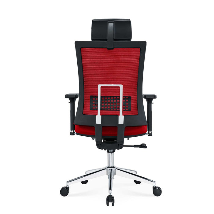 RFG Luxe Chrome HB ergonomic chair, red