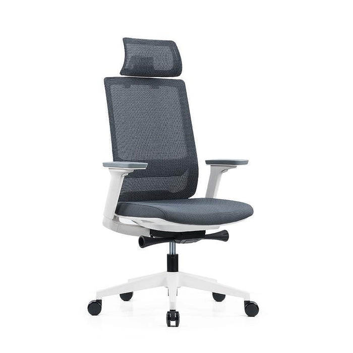 RFG Meteor X White HB ergonomic chair, gray seat, gray back