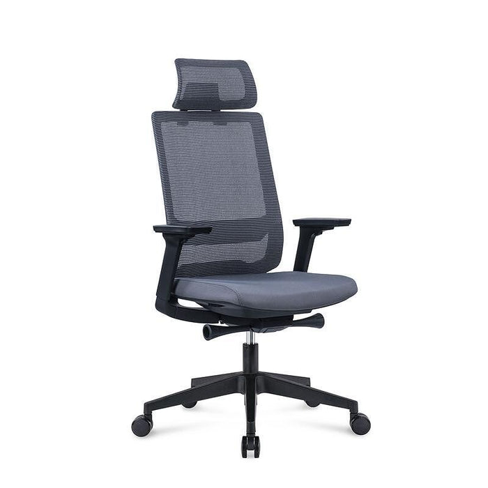 RFG Meteor X Black HB ergonomic chair, gray seat, gray back
