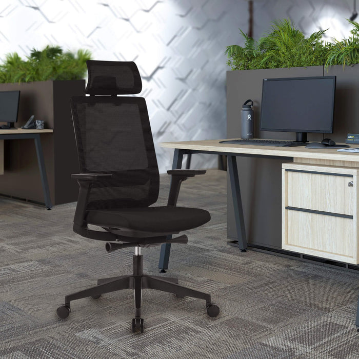 RFG Meteor X Black HB ergonomic chair, black seat, black back