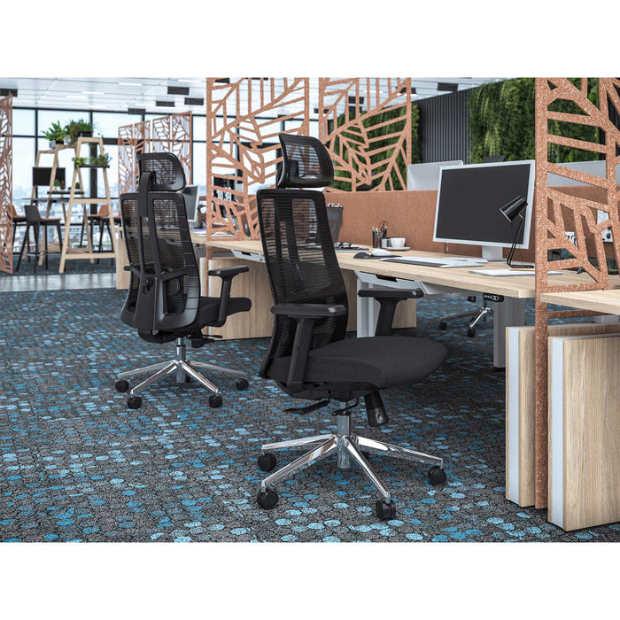 RFG Artur HB ergonomic chair, dark gray seat, black backrest