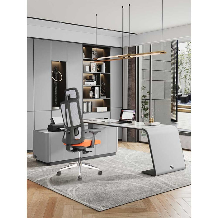 RFG Artur HB ergonomic chair, dark gray seat, black backrest