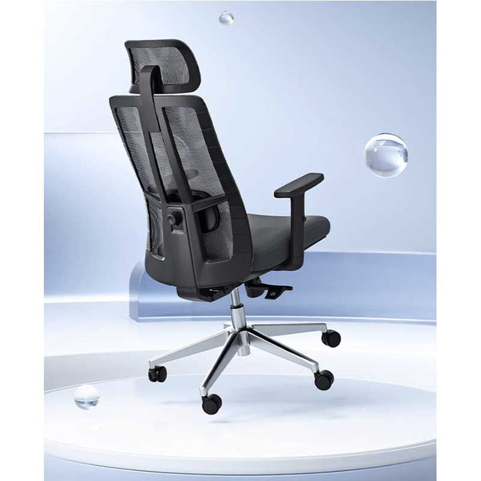 RFG Artur HB ergonomic chair, dark gray seat, black backrest