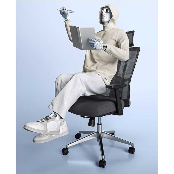 RFG Artur HB ergonomic chair, dark gray seat, black backrest