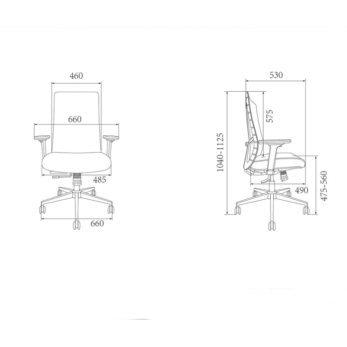 RFG Artur W ergonomic chair, dark gray seat, black backrest