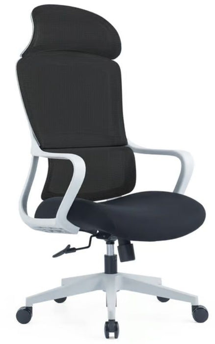 RFG Director's chair Best HB Gray, damask and mesh, black seat, black back