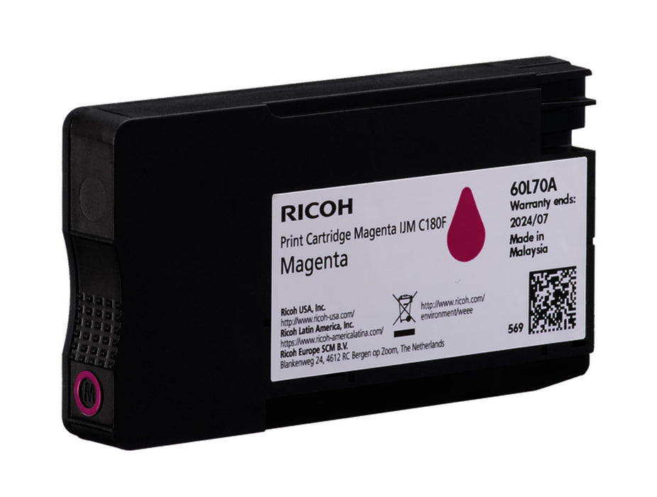 RICOH IJM C180F ink cartridge, 1600 copies, Magenta