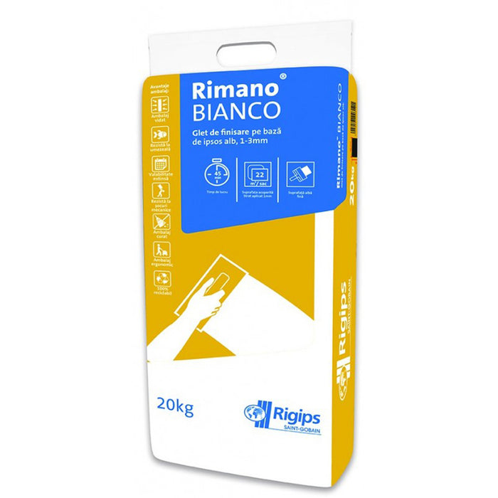 GYPSUM PUTTY RIGIPS RIMANO BIANKO from 1 to 5MM 20KG