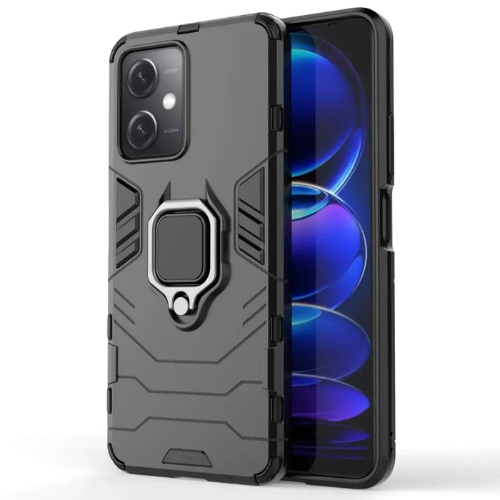 Ring Armor Case for Xiaomi Redmi Note 12 5G / Poco X5 5G Armor Cover Magnetic Holder Ring Black - Cell phone cases