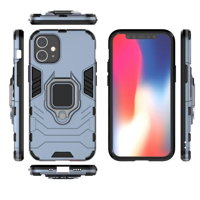 Ring Armor Case Kickstand Tough Rugged Cover for iPhone 12 mini blue - Cell phone cases and covers<<<HurtelXML
