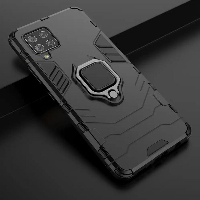 Ring Armor Case Kickstand Tough Rugged Cover for Samsung Galaxy A42 5G black - Cell phone cases and covers<<<HurtelXML