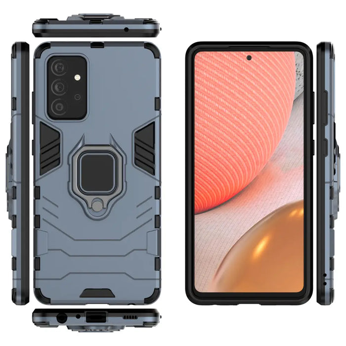 Ring Armor Case Kickstand Tough Rugged Cover for Samsung Galaxy A72 4G blue - Cell phone cases and covers<<<HurtelXML