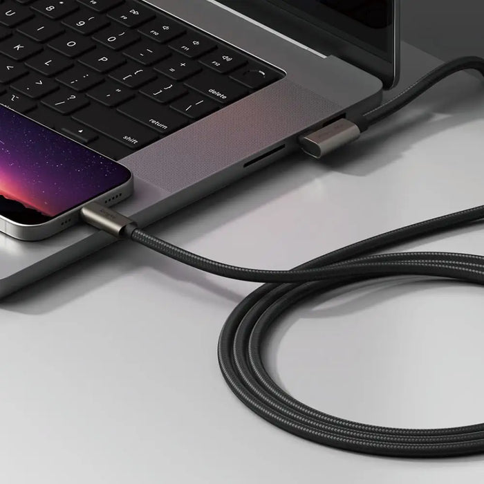 Ringke 3.2 gen. 2x2 USB-C PD 3.1 240W 1m angled cable - black - Cables and tapes<<<HurtelXML