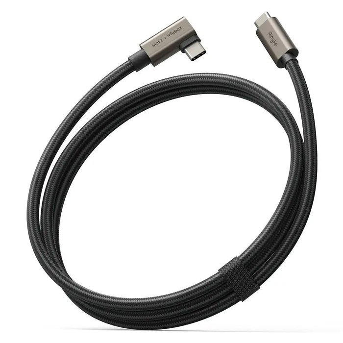 Ringke 3.2 gen. 2x2 USB-C PD 3.1 240W 1m angled cable - black - Cables and tapes<<<HurtelXML