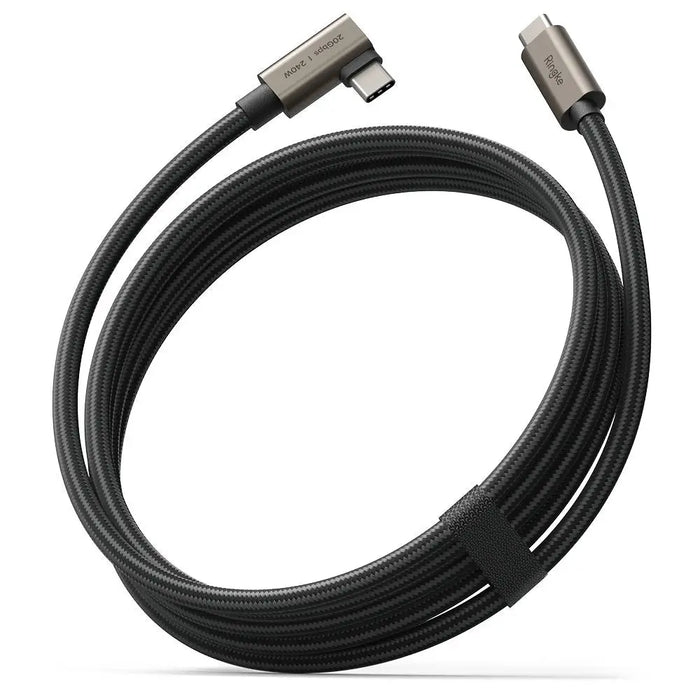 Ringke 3.2 gen. 2x2 USB-C PD 3.1 240W 2m angled cable - black - Cables and tapes<<<HurtelXML
