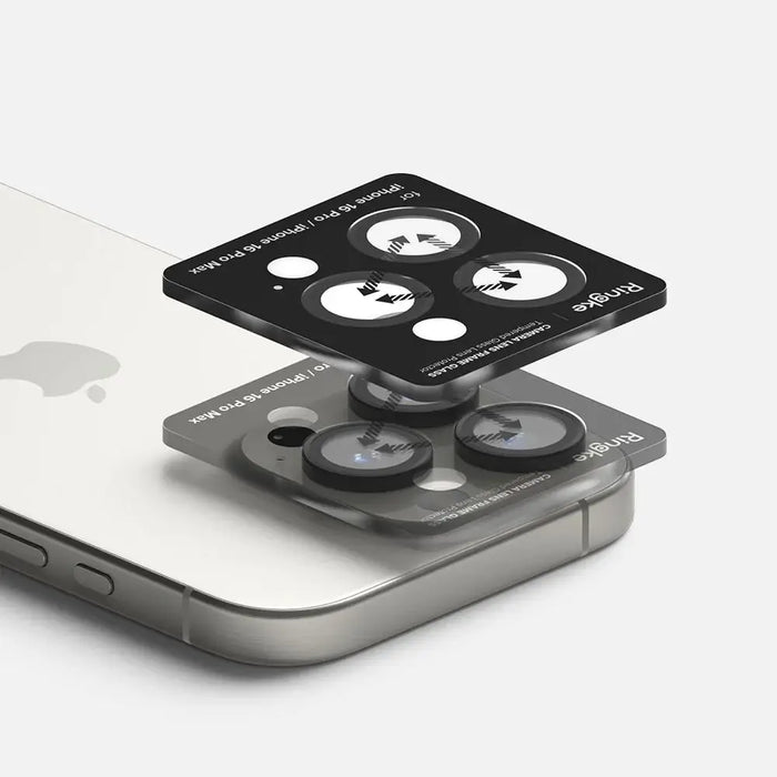 Ringke Camera Frame Protector 2-pack for iPhone 16 Pro / 16 Pro Max - Black - Cell phone tempered