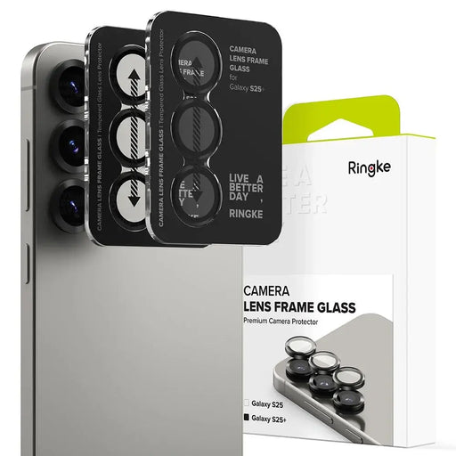 Ringke Camera Frame Protector 2-pack for Samsung Galaxy S25+ Ultra - Black - Cell phone tempered glass<<<HurtelXML
