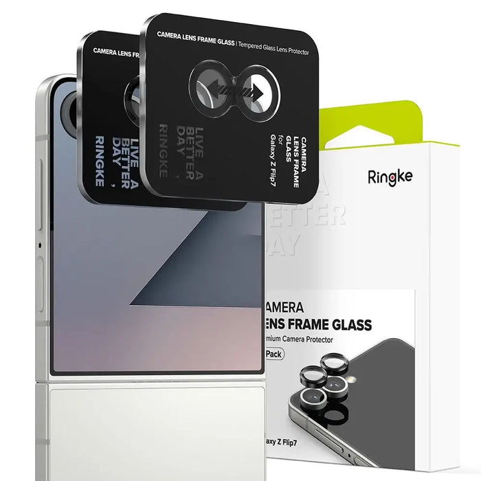 Ringke Camera Frame Protector 2-pack for Samsung Galaxy Z Flip 7 - Black - Cell phone tempered glass<<<HurtelXML