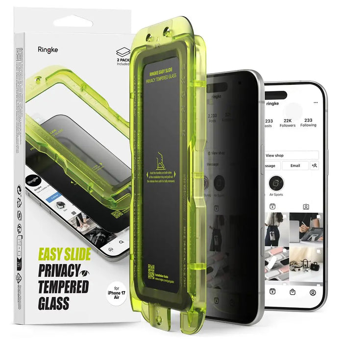 Ringke Easy Slide 2-pack Privacy Glass for iPhone 17 Air - Black - Cell phone tempered glass<<<HurtelXML