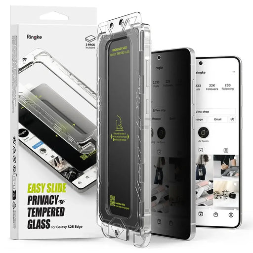 Ringke Easy Slide 2-pack Privacy Glass for Samsung Galaxy S25 Edge - Cell phone tempered glass<<<HurtelXML