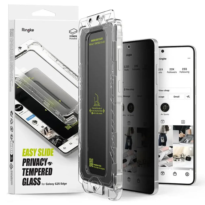 Ringke Easy Slide 2-pack Privacy Glass for Samsung Galaxy S25 Edge - Cell phone tempered glass<<<HurtelXML