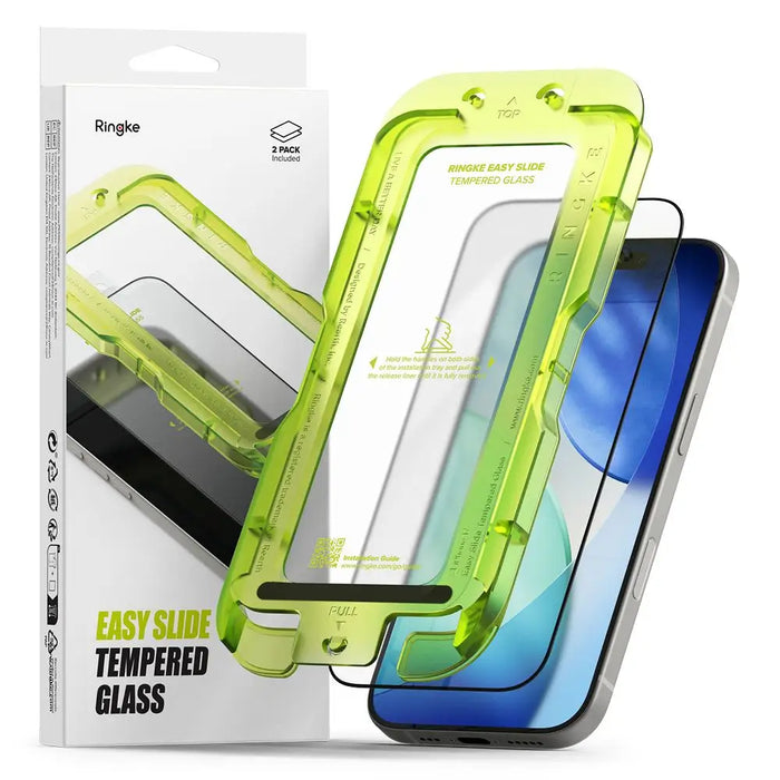Ringke Easy Slide 2-pack tempered glass for iPhone 17 - black - Cell phone tempered glass<<<HurtelXML