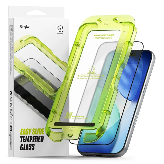Ringke Easy Slide 2-pack tempered glass for iPhone 17 Pro Max - black - Cell phone tempered glass<<<HurtelXML