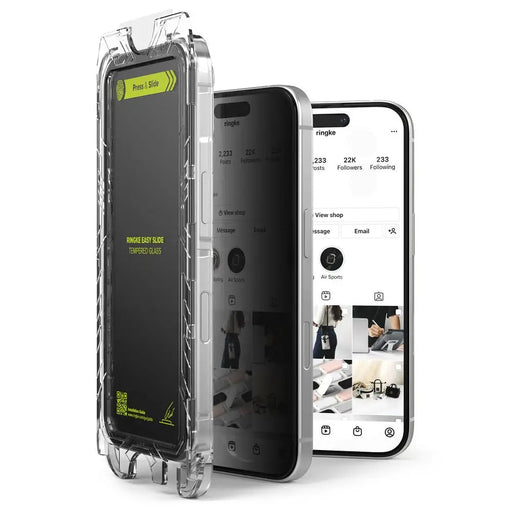 Ringke Easy Slide Privacy Glass 2-pack for iPhone 16 Pro - Cell phone tempered glass<<<HurtelXML&&&iPhone 16 Pro
