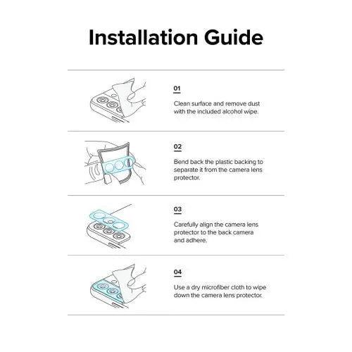 Ringke Galaxy A13 4G Camera Protector Full Cover Glass package (3 pcs) Black - Samsung