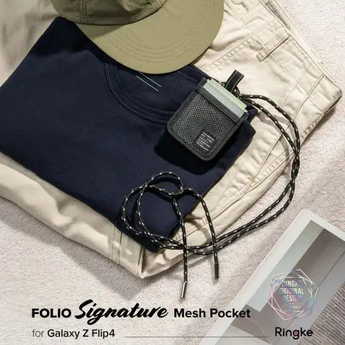 Ringke Galaxy Z Flip 4 Case Folio Signature Mesh Pocket Black - Wireless In-Ear Headphones