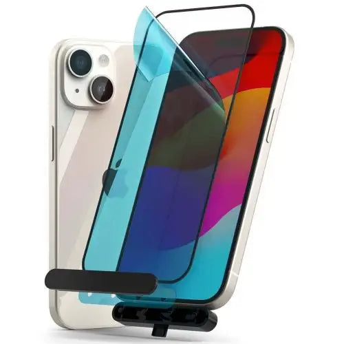 Ringke iPhone 15/ 16 Screen Protector Privacy Tempered Glass 9H with installation jig Transparent - iPhone