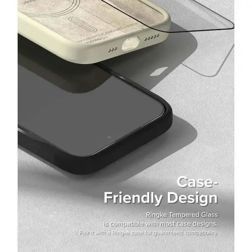 Ringke iPhone 15 Plus Screen Protector Premium Tempered Glass 9H with installation jig Transparent - iPhone 15