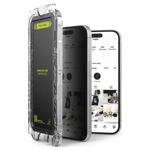 Ringke iPhone 16 Pro Max Screen Protector Privacy Premium Easy Slide Tempered Glass 9H with installation jig (2pcs)