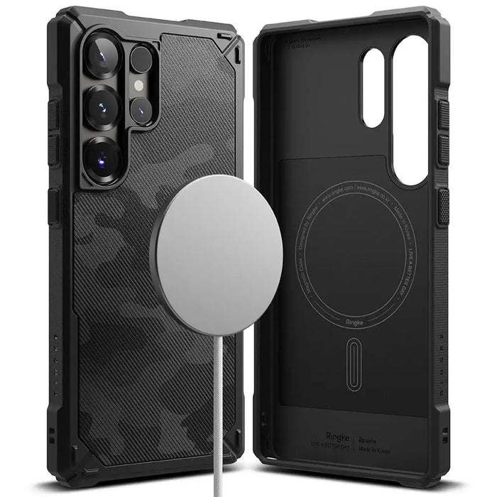 Ringke Rugged Gear MagSafe Case for Samsung Galaxy S25 Ultra - Black Camo - Cell phone cases and covers<<<HurtelXML