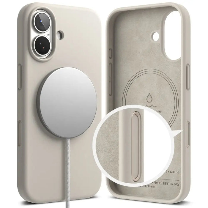 Ringke Silicone Magnetic MagSafe Case for iPhone 17 - Beige - Cell phone cases and covers<<<HurtelXML