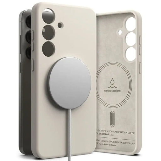 Ringke Silicone MagSafe Case for Samsung Galaxy S25 - Beige - Cell phone cases and covers<<<HurtelXML