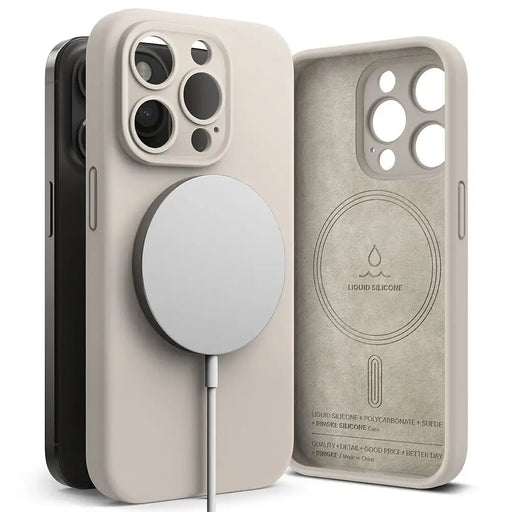 Ringke Silicone MagSafe iPhone 15 Pro Case - Beige - Cell phone cases and covers<<<HurtelXML