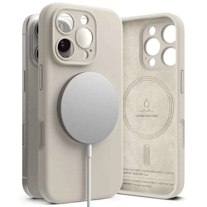 Ringke Silicone MagSafe iPhone 16 Pro Max Case - Beige - iPhone 16 Pro Max<<<Accessories<<<Основна<<<DunaXML&&&Cell