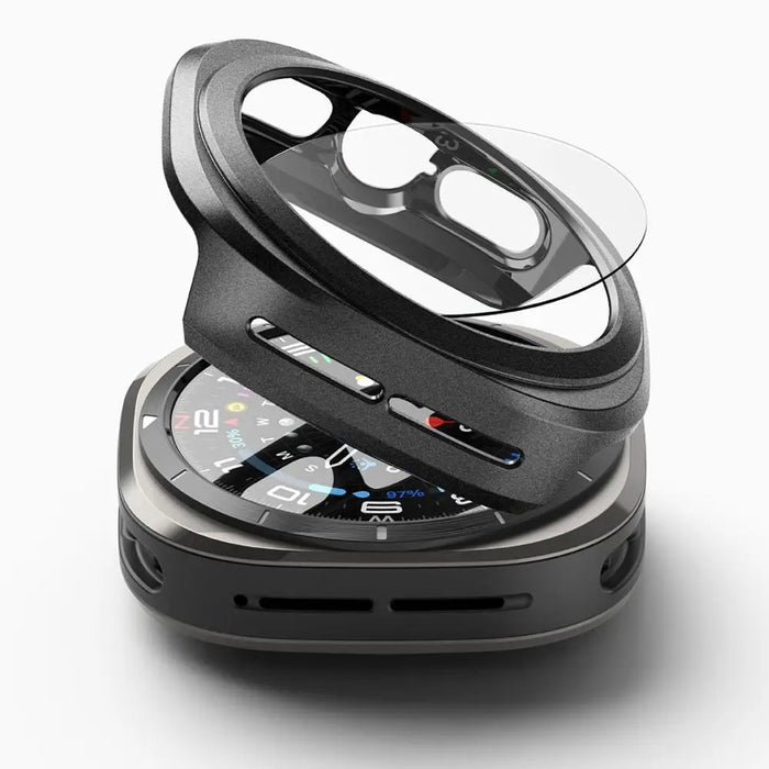 Ringke Slim & Tempered Glass Case + Glass Set for Samsung Galaxy Watch Ultra 47mm - Black - Cell phone cases