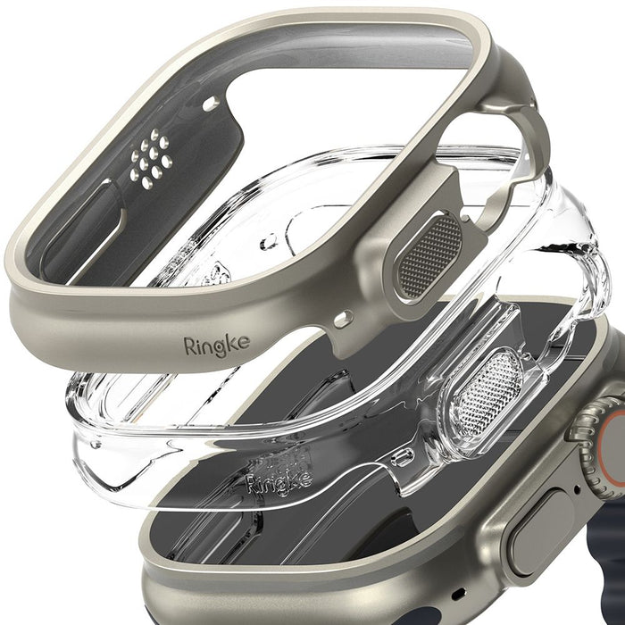 Ringke Slim 2-pack Case for Apple Watch Ultra 1/2 (49mm) - Clear &amp; Titanium
