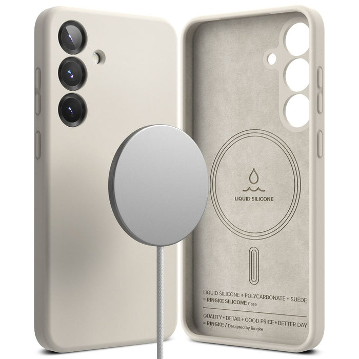 Ringke Silicone MagSafe Case for Samsung Galaxy S25 - Beige