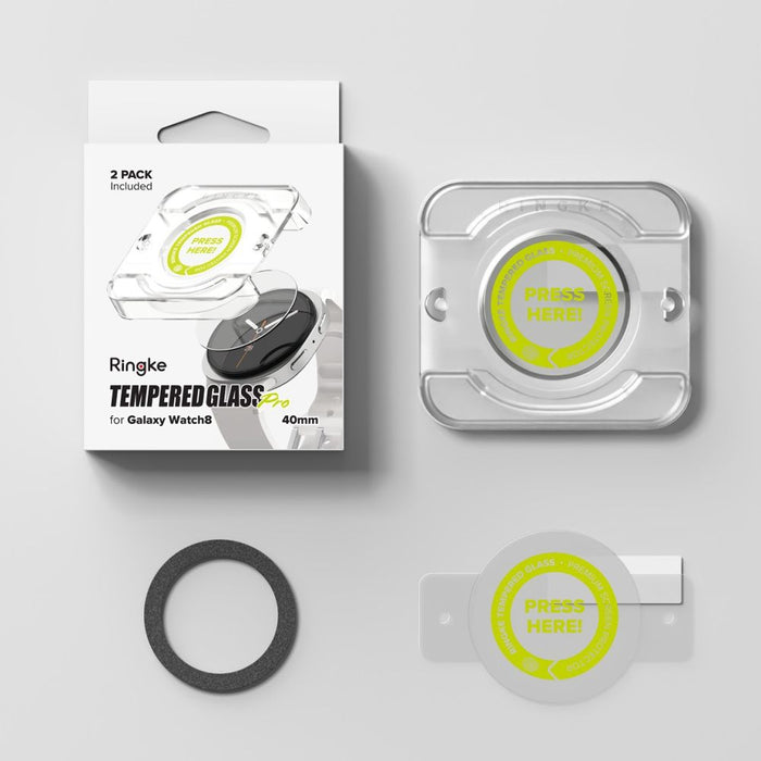 Ringke Tempered Glass Pro 2-pack for Samsung Galaxy Watch 8 40mm - Clear