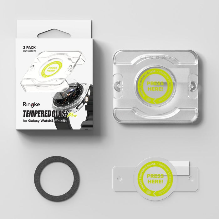 Ringke Tempered Glass Pro 2-pack for Samsung Galaxy Watch 8 46mm - transparent