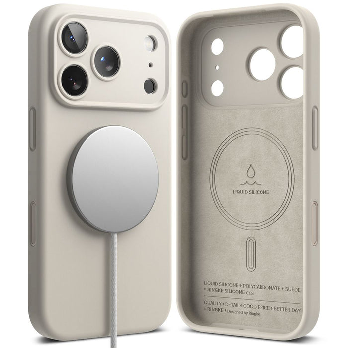 Ringke Silicone Magnetic MagSafe Case for iPhone 17 Pro - Beige