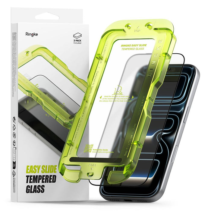 Ringke Easy Slide 2-pack tempered glass for iPhone 17 Pro Max - black