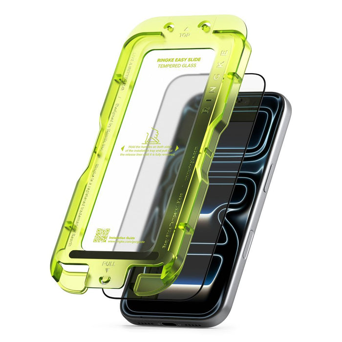 Ringke Easy Slide 2-pack tempered glass for iPhone 17 Pro Max - black