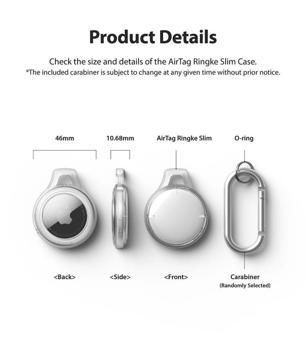 Rinkge Airtag Slim Case pouch keychain pendant for AirTag with carabiner dark green