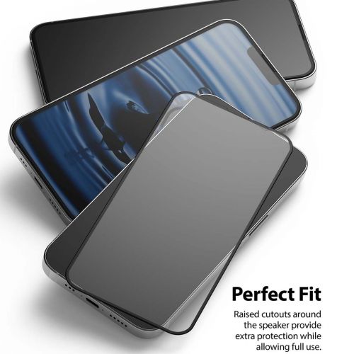 Ringke iPhone 13/13 Pro Screen Protector Invisible Defender ID Tempered Glass Black