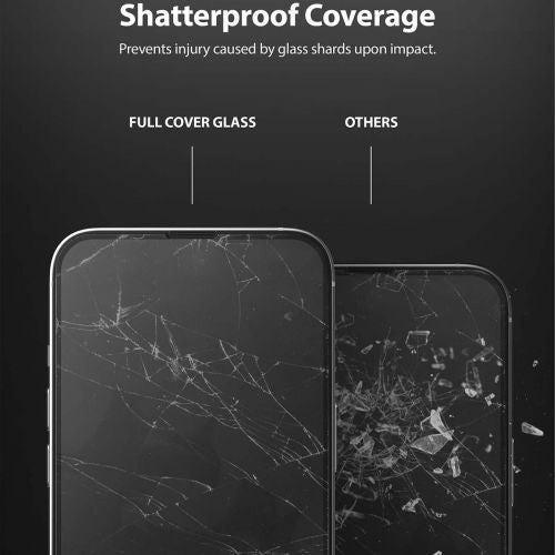 Ringke iPhone 13/13 Pro Screen Protector Invisible Defender ID Tempered Glass Black